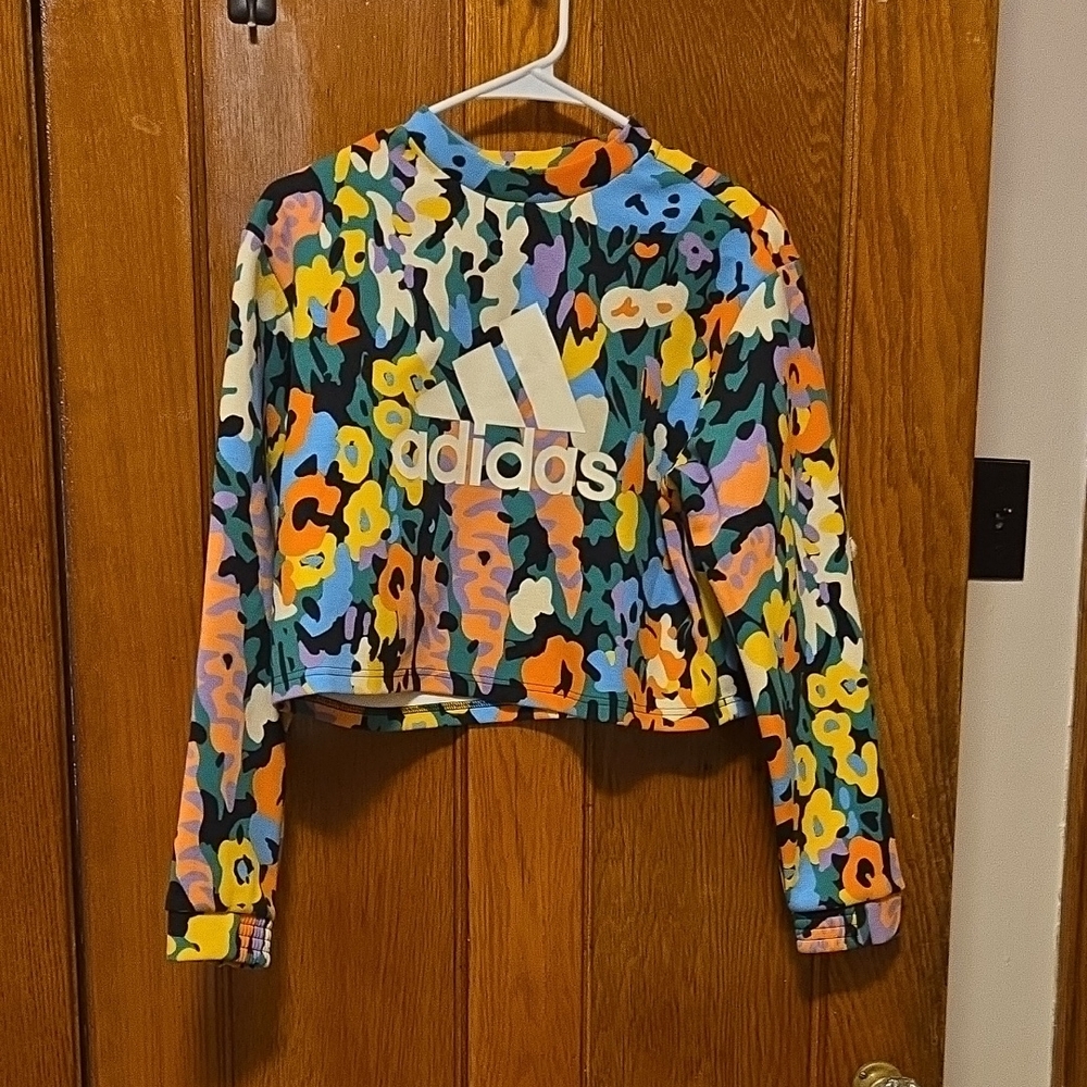 Adidas Multicolor Floral Cropped Sweatshirt